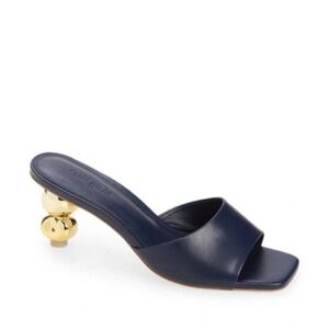 Cult Gaia Gigi Slide Sandal in Navy & Gold